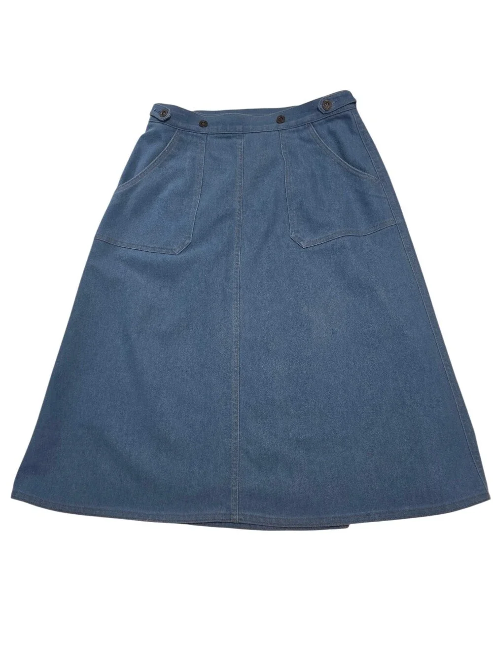 Kotet City Blues 90s Vintage Light Blue Wrap Casual Preppy Midi Skirt Sz 10
